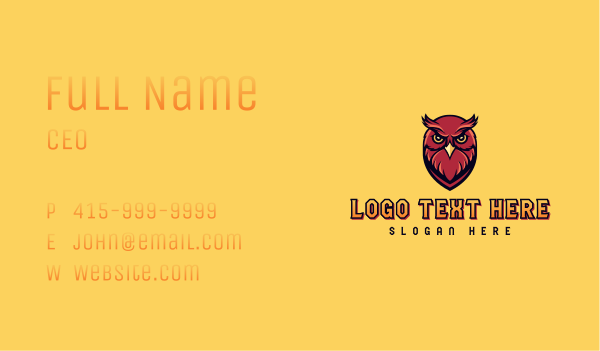 Owl Bird Gaming Business Card Design Image Preview