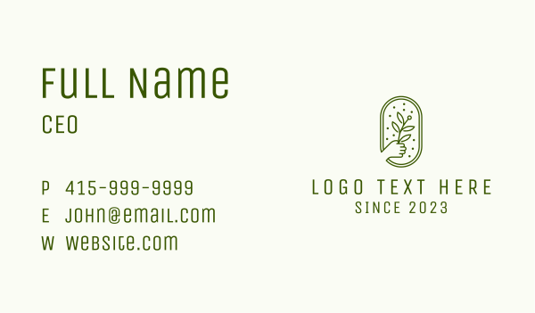 Hand Planting Garden  Business Card Design Image Preview