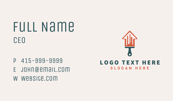 House Paint Brush Tool Business Card Design Image Preview
