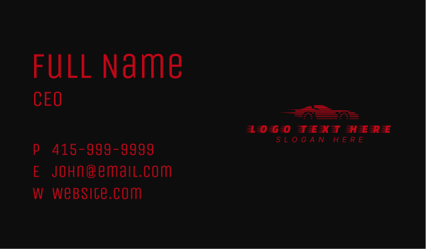 Fast Red Sports Car Business Card Design Image Preview
