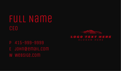 Fast Red Sports Car Business Card Image Preview