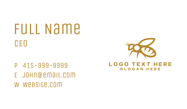 Golden Honey Bee Business Card Design Image Preview