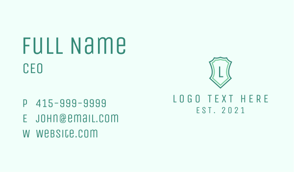 Safety Shield Badge Business Card Design Image Preview