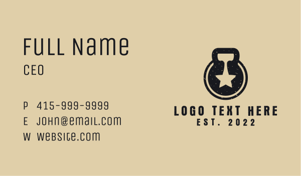 Kettlebell Star Crossfit Business Card Design Image Preview