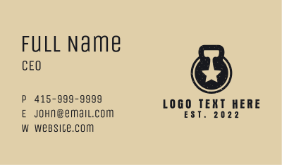 Kettlebell Star Crossfit Business Card Image Preview