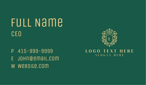 Royalty Crown Shield Event Business Card Design Image Preview