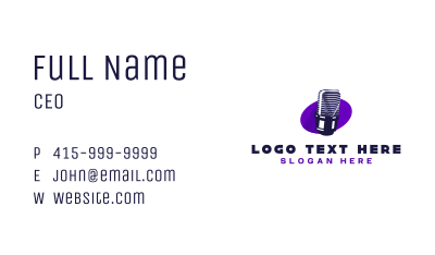 Microphone Broadcast Media Business Card Image Preview