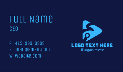 Blue Tech Media Player Business Card Image Preview
