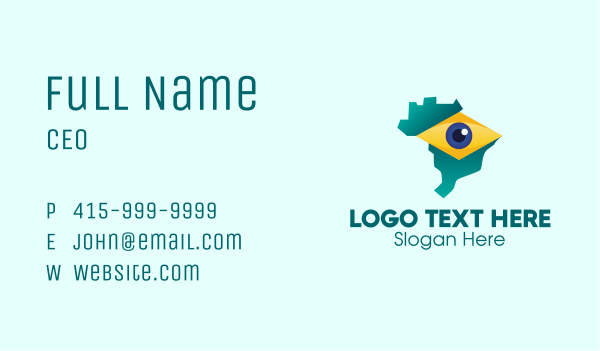 Brazil Eye Map  Business Card Design