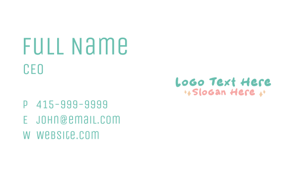 School Cute Wordmark Business Card Design Image Preview