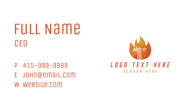 Hot Fire Letter T Business Card Design Image Preview