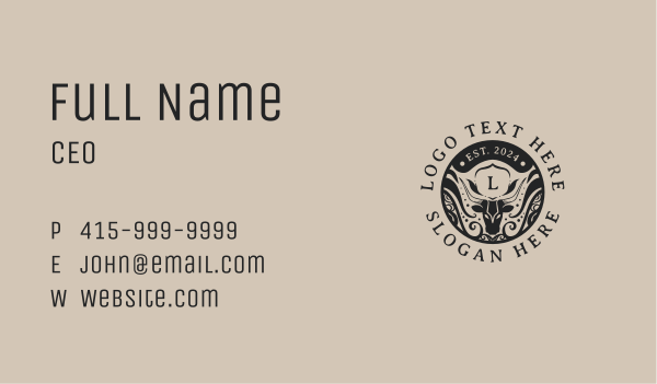 Buffalo Bull Ranch Business Card Design Image Preview