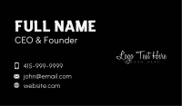 White Cursive Wordmark Business Card Image Preview