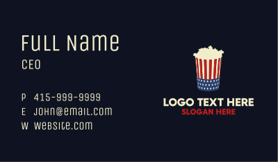American Popcorn Theatre Snack Business Card