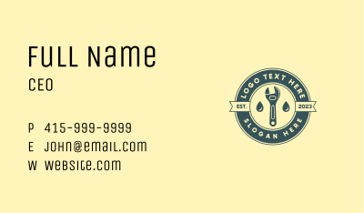 Droplet Wrench Tool  Business Card Image Preview