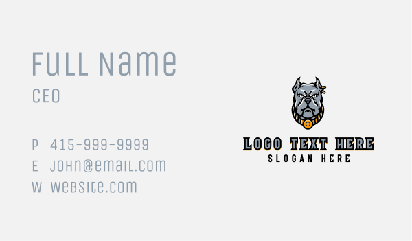 Pit Bull Dog Animal  Business Card Design Image Preview