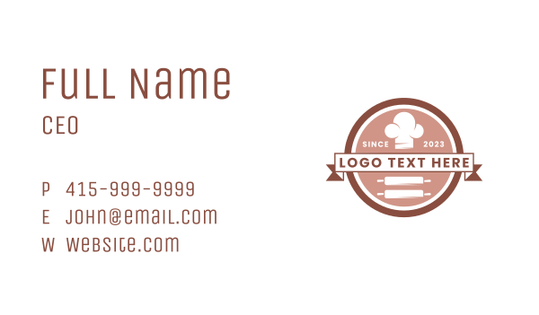 Chef Hat Rolling Pin Bakery Business Card Design Image Preview