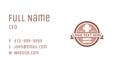 Chef Hat Rolling Pin Bakery Business Card Image Preview