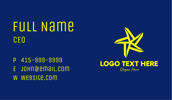 Bright Yellow Star Business Card Design