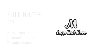 Stylish Cursive Letter M Business Card Image Preview