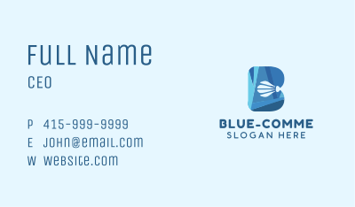 Blue Shuttlecock Letter B  Business Card Image Preview