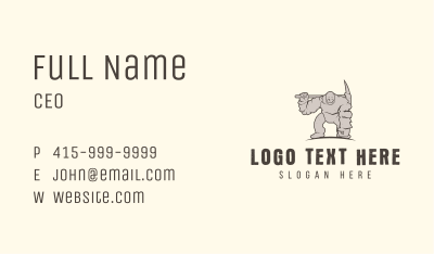 Stone Golem Pickaxe Business Card Image Preview