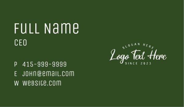 Cursive Chalk Wordmark Business Card Design Image Preview