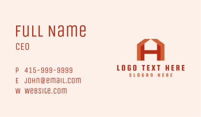 Orange Letter A Architecture Business Card Image Preview
