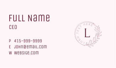 Leaves Wreath Letter Business Card Image Preview