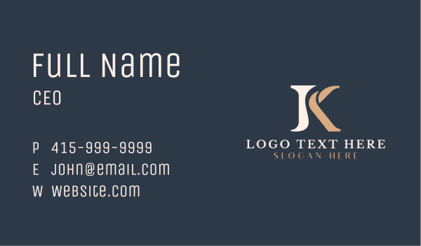 Stylish Boutique Letter K Business Card Design Image Preview