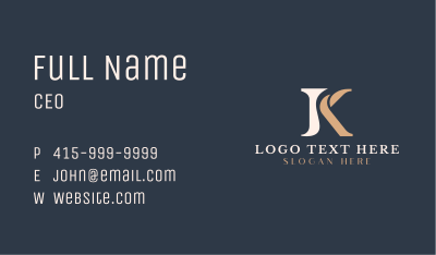 Stylish Boutique Letter K Business Card Image Preview