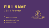 Gold Crown Letter P Business Card Design