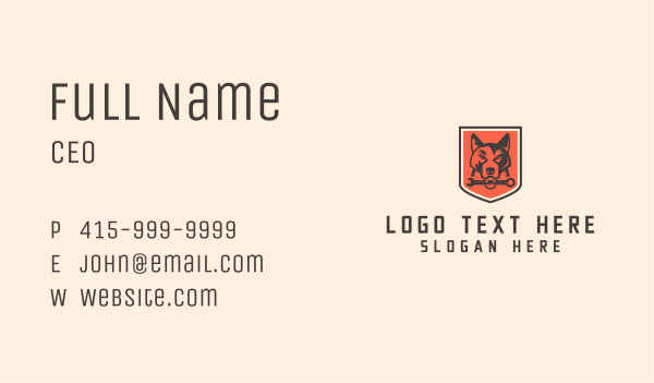 Wolf Mechanic Shop Business Card Design Image Preview
