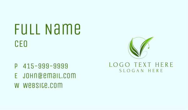 V Leaf Cosmetics Business Card Design Image Preview