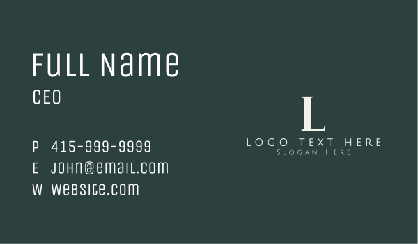 Simple Business Lettermark Business Card Design Image Preview