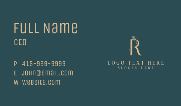 Floral Elegant Letter R Business Card Design Image Preview