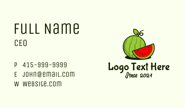 Watermelon Fruit Slice Business Card Design Image Preview