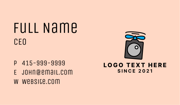 Flying Modern Drone  Business Card Design Image Preview