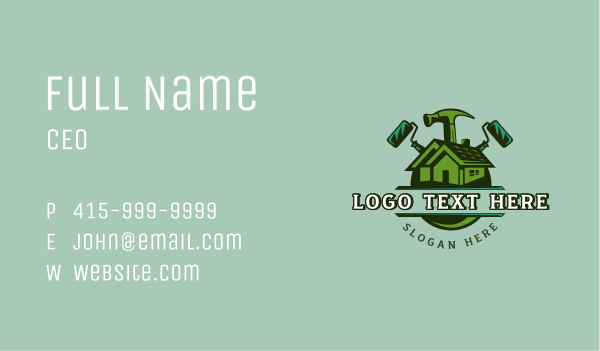 Paint Roller Hammer Carpentry Business Card Design Image Preview