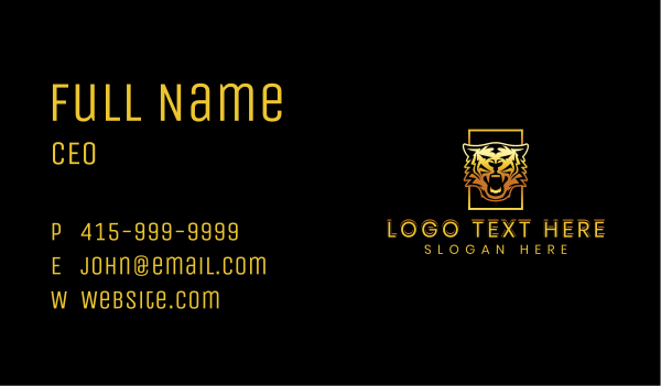 Premium Wild Tiger Business Card Design Image Preview