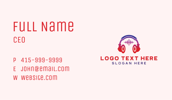 Audio Music Headphones  Business Card Design Image Preview