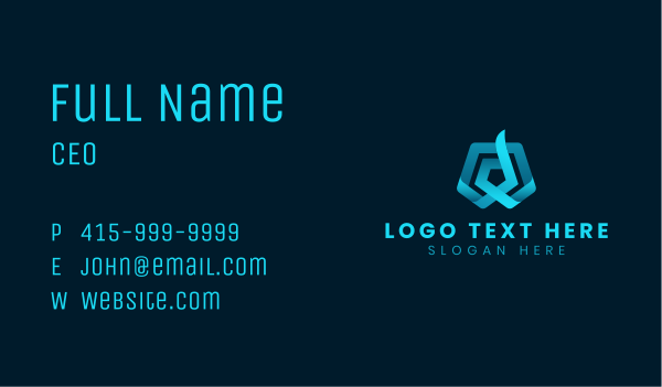 Creative Ribbon Startup Business Card Design Image Preview