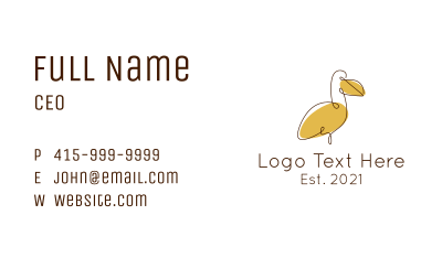 Monoline Dodo Bird  Business Card Image Preview