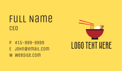 Noodle Bowl Restaurant Business Card Image Preview