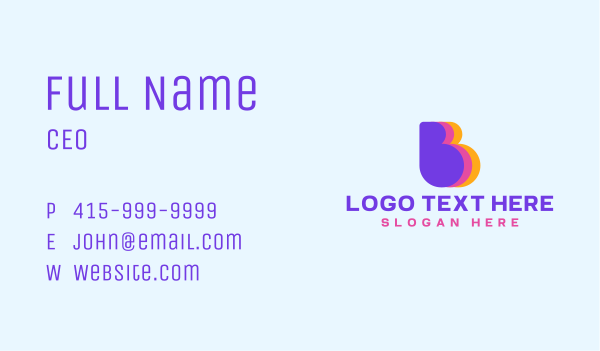 Creative Multimedia Agency Letter B Business Card Design Image Preview