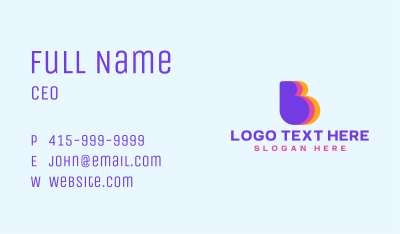 Creative Multimedia Agency Letter B Business Card Image Preview