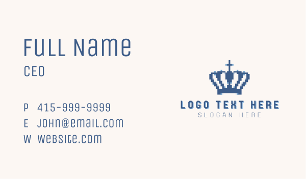 Tiara Crown Pixel Business Card Design Image Preview