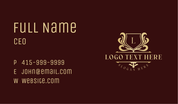 Royal Shield Crest Business Card Design Image Preview