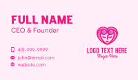 Pink Beautiful Woman Heart Business Card Image Preview