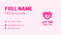 Pink Beautiful Woman Heart Business Card Image Preview